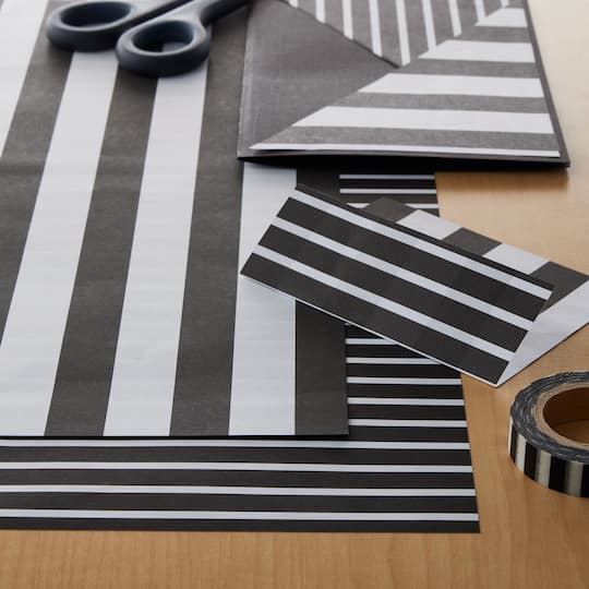 Black & White Stripe Double-Sided Cardstock Paper by Recollections™, 12" x 12"